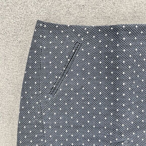LOFT Skirt Womens 0 Navy Blue White Polka Dot Mini Pencil Straight back zip - Picture 4 of 9